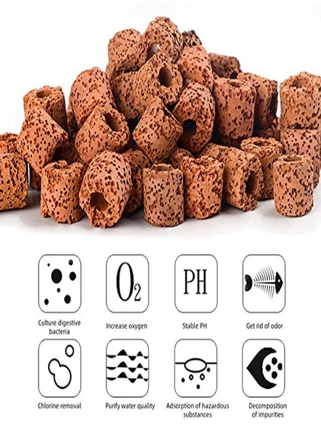 مجموعة VAYINATO Petzlifeworld من حلقات السيراميك الحمراء 500 غرام وكرة بيولوجية مسامية، 500 غرام من وسائط الترشيح مع كيس شبكي - Image 3